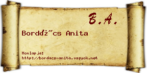 Bordács Anita névjegykártya