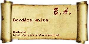 Bordács Anita névjegykártya